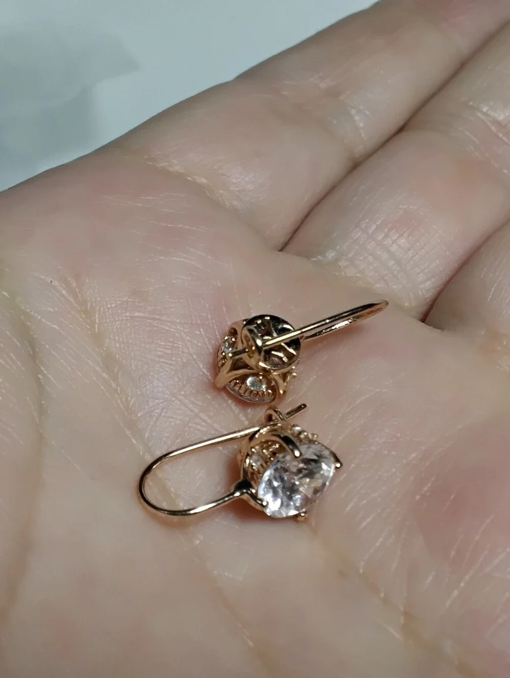 Vanna K Rose Gold 925 Silver Emerald Cut CZ Ring Sz 9 w/ Earrings Set